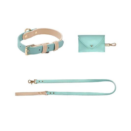 HappyPet Wholesale Genuine Leather Pet Collar & Leash Set for Small & Medium Dogs